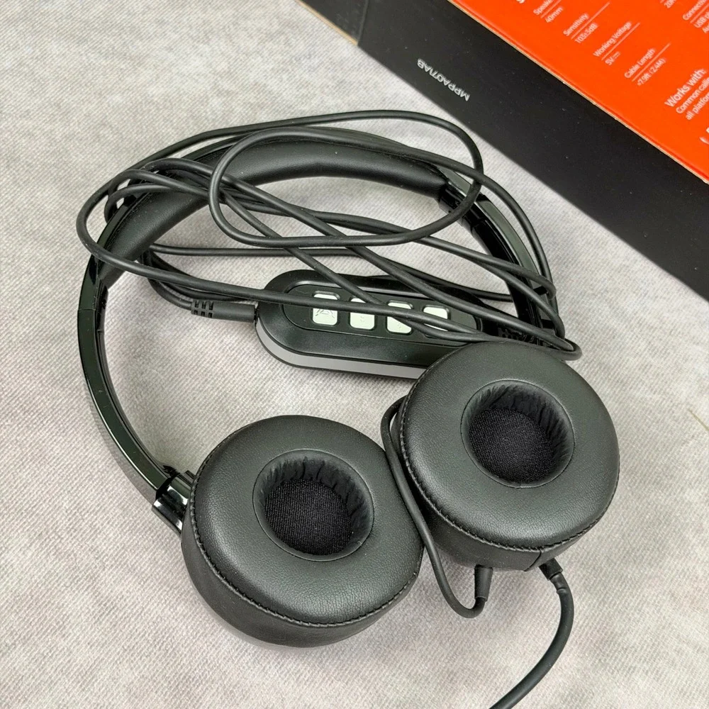 Mpow Wired Computer Headset PA071AB USB/ 3.5mm Connectivity Noise Reduction Blk